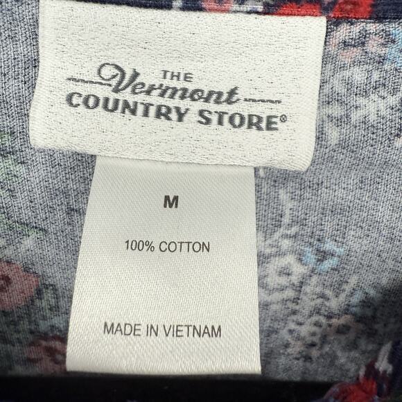 Vermont County Store Farmhouse Maxi Dress Medium Pockets Blue Corduroy Floral - Picture 13 of 14